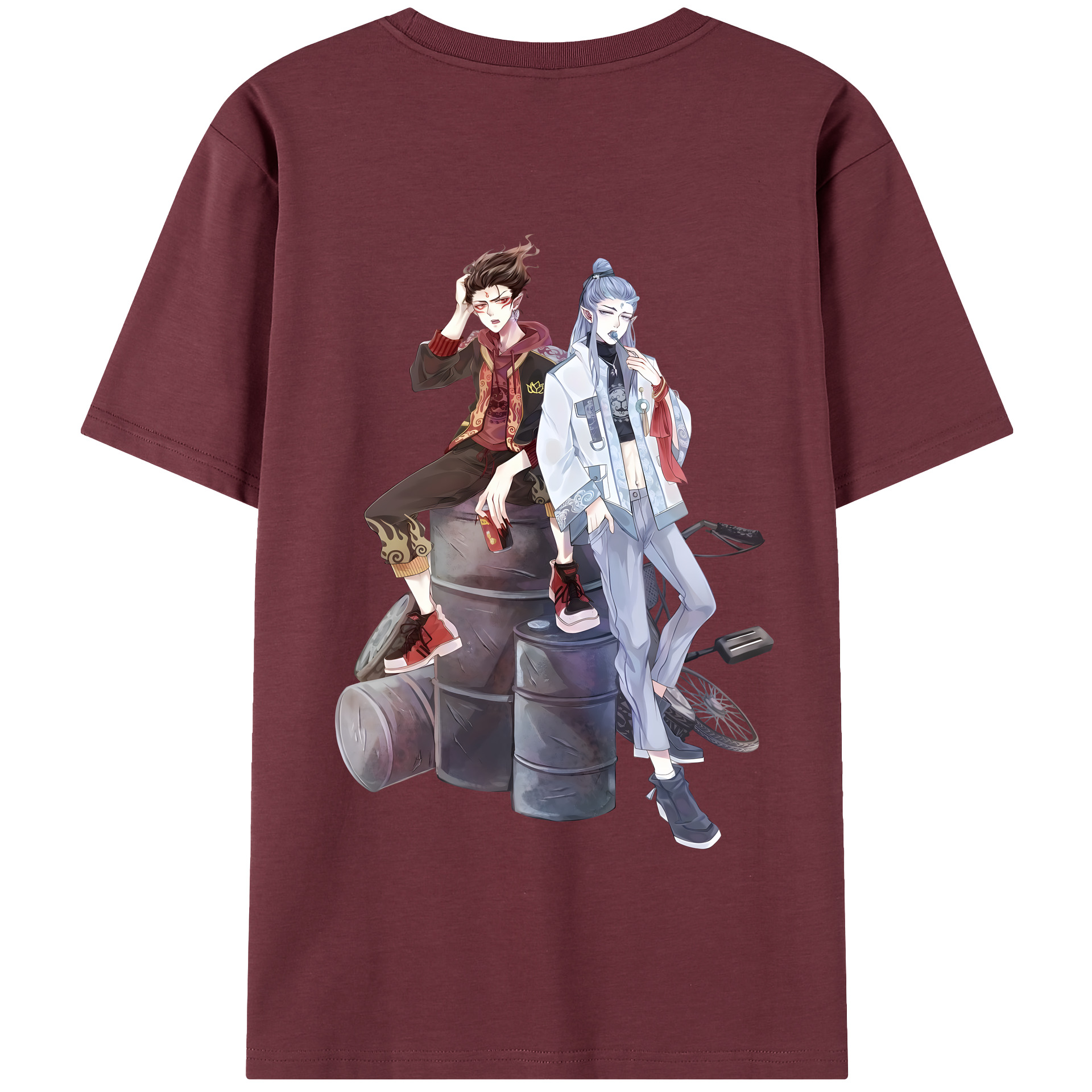 （画像用） Ne Zha 2 ナタ 魔童の大暴れ 綿100％半袖Tシャツ（背面プリント）